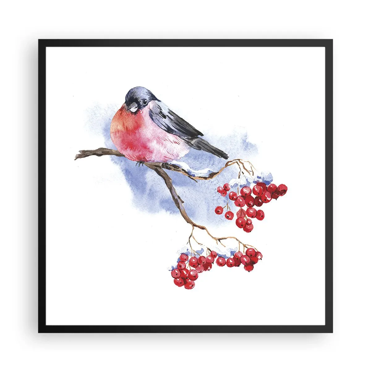 Affisch i svart ram - Vinter i färger - 60x60 cm