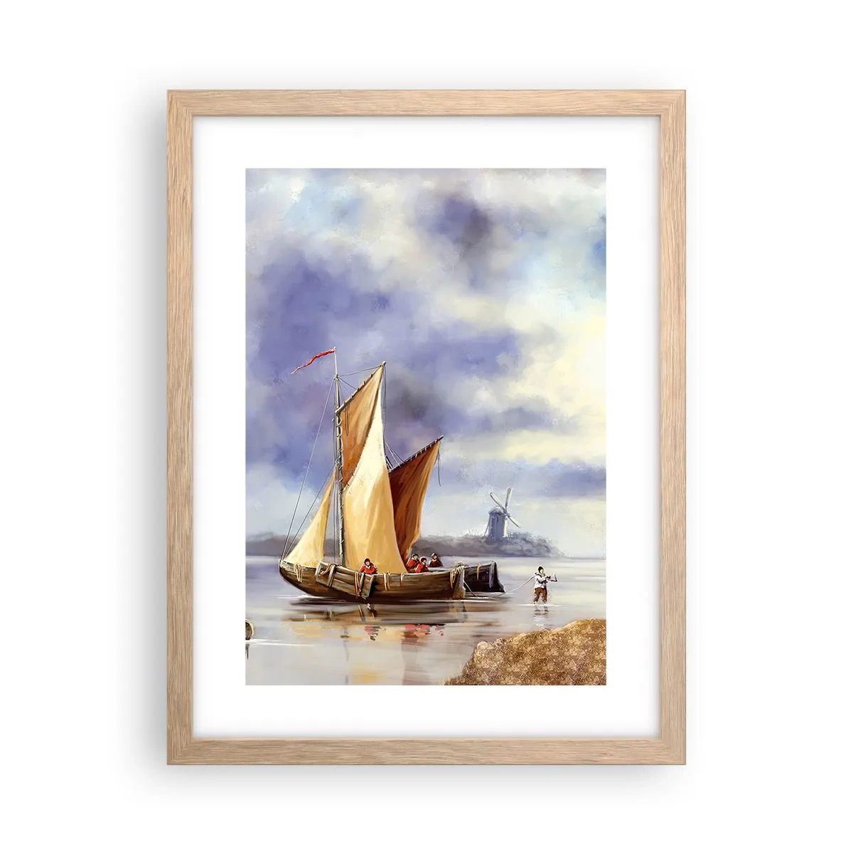 Affisch i ram av ljusek - Seglarnas hemkomst - 30x40 cm