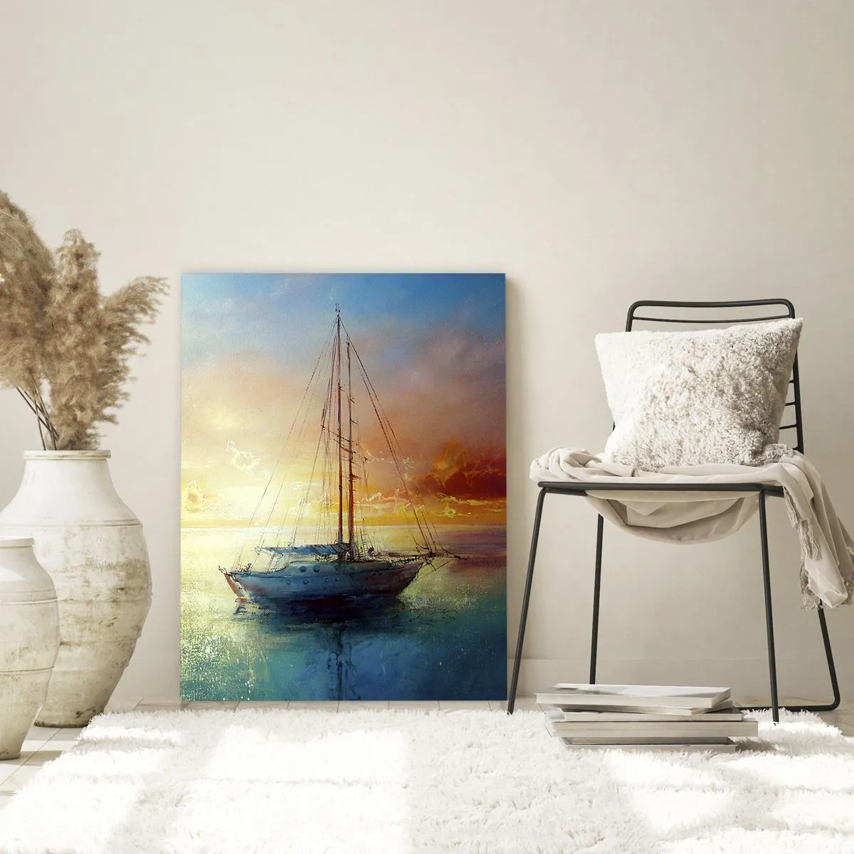 Glastavla - Bild på glas - I guldviken - 50x70 cm