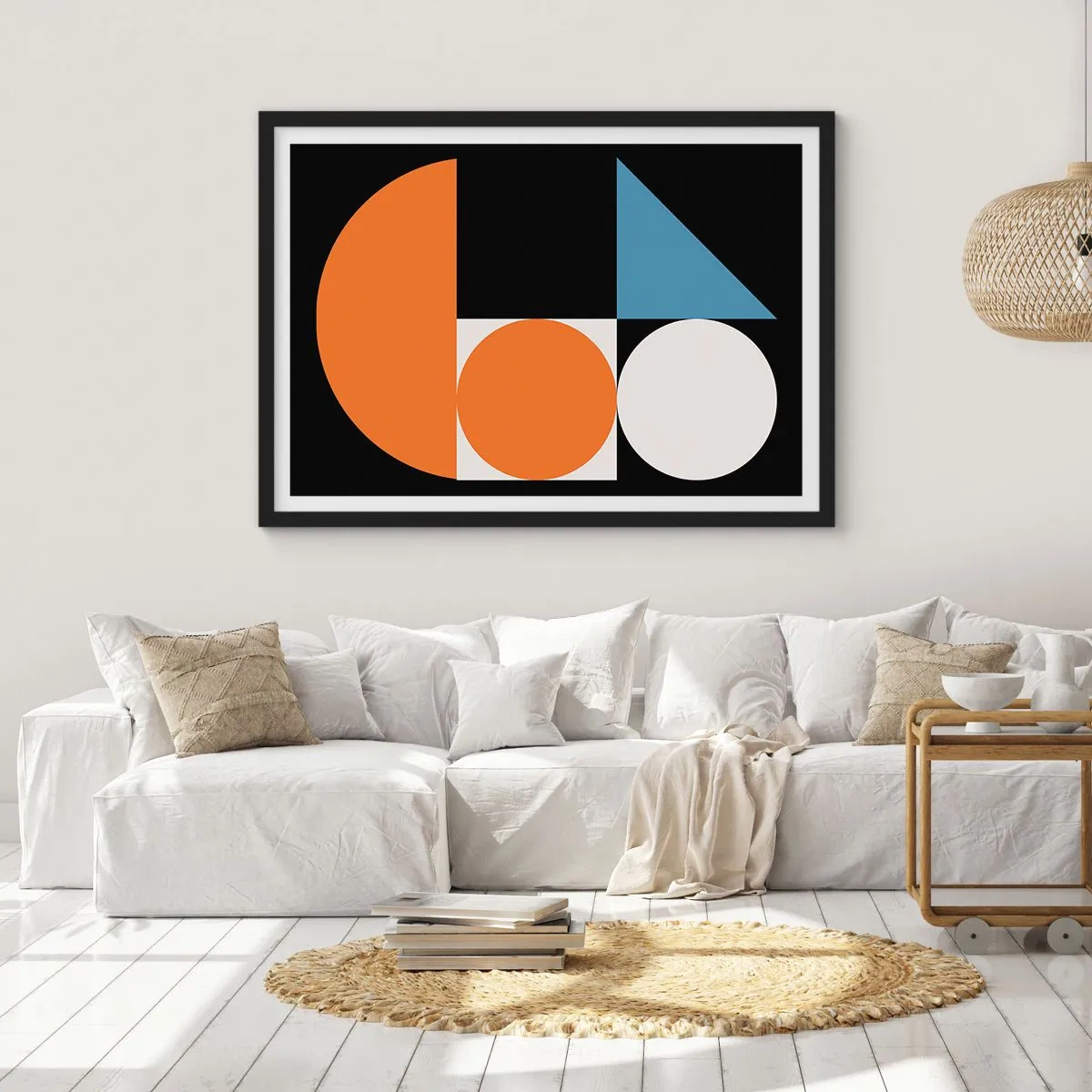 Affisch i svart ram - Geometriska figurer - 50x40 cm