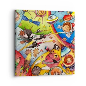 Canvastavla - Bild på duk - Stora rymdäventyret - 30x30 cm