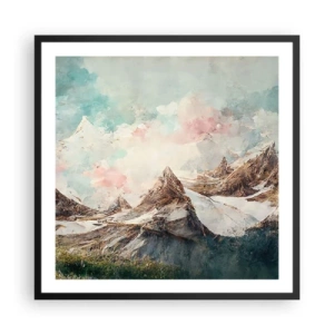 Affisch i svart ram - Steniga blad - 60x60 cm