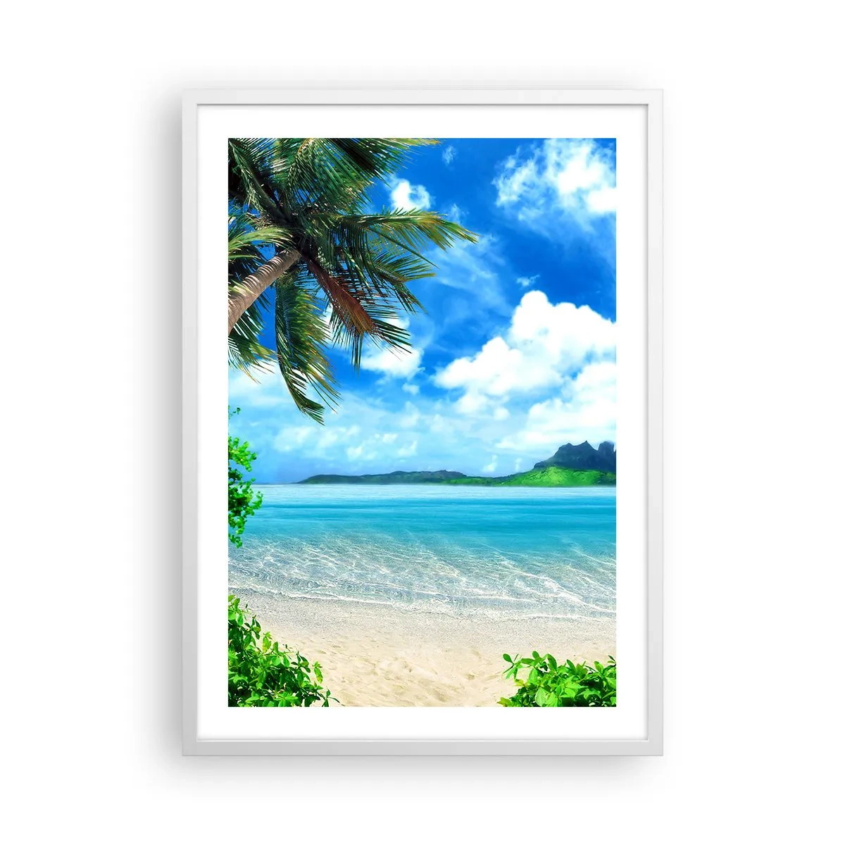 Affisch i vit ram - Tropikens azur - 50x70 cm