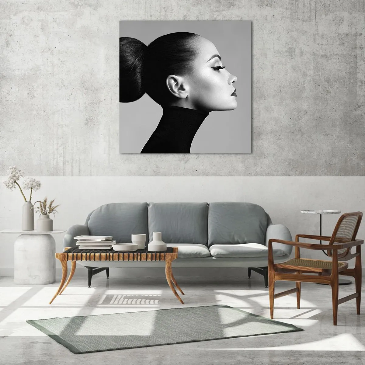 Glastavla - Bild på glas - Samtida Nefretete - 60x60 cm