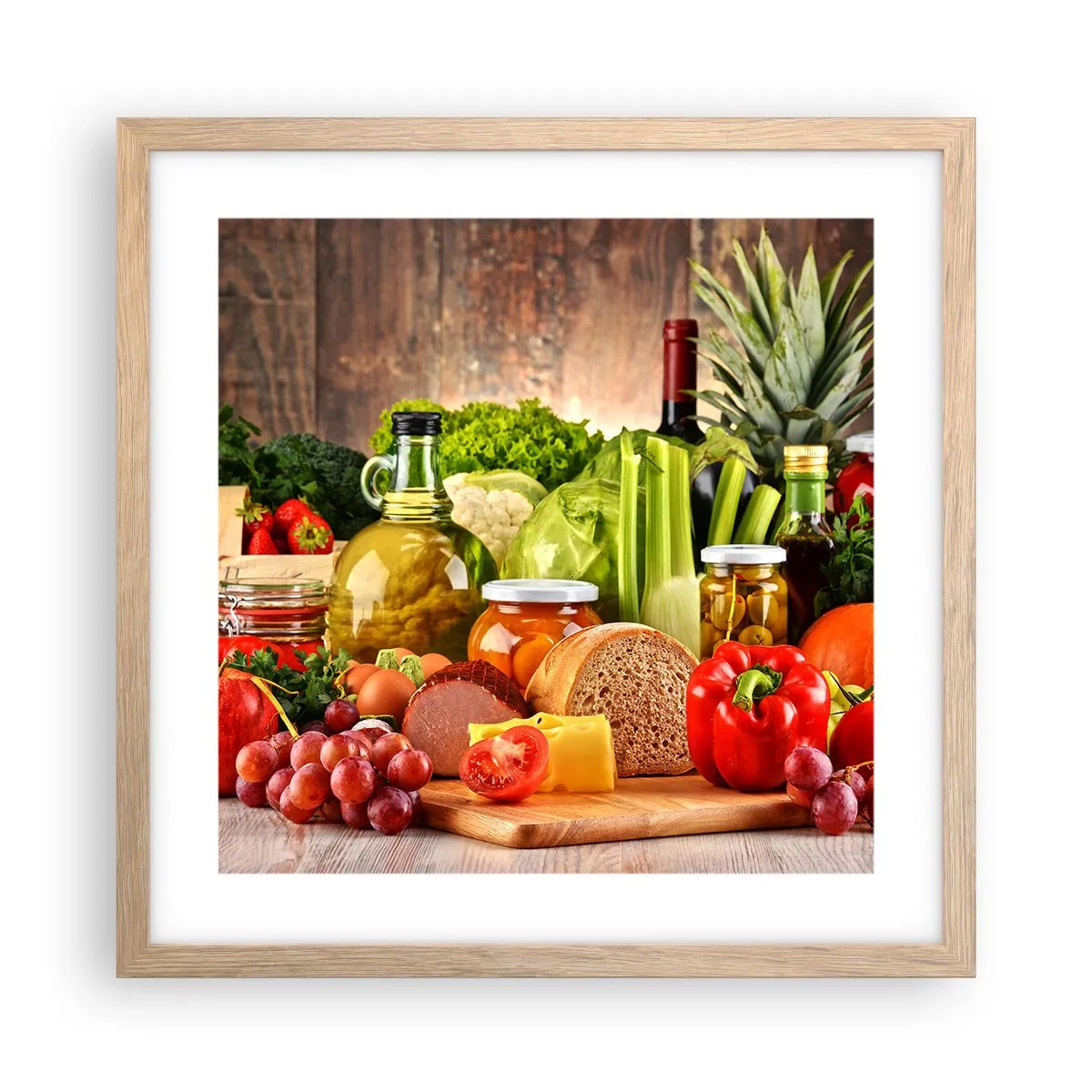 Affisch i ram av ljusek - Rökt, ugnstekt, marinerad - 40x40 cm