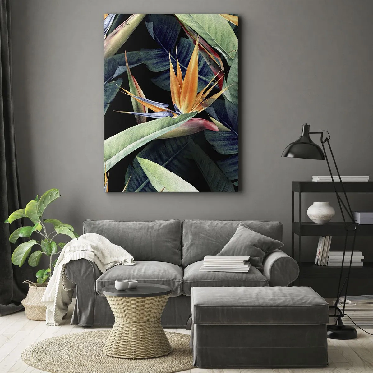 Canvastavla - Bild på duk - Tropikens brinnande blommor - 50x70 cm