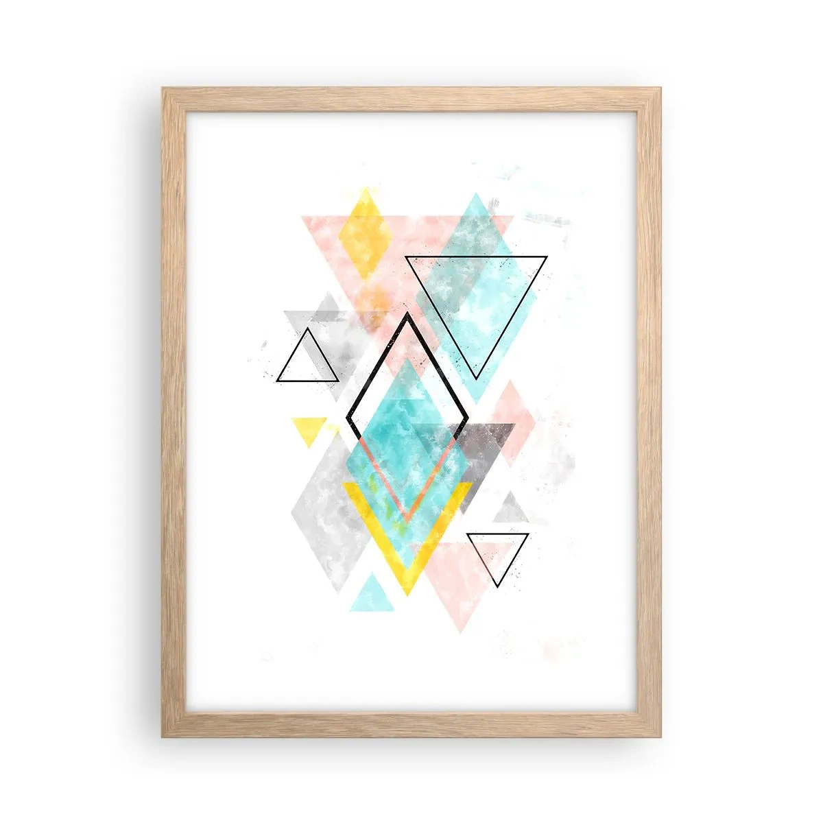 Affisch i ram av ljusek - Geometriskt spel - 30x40 cm