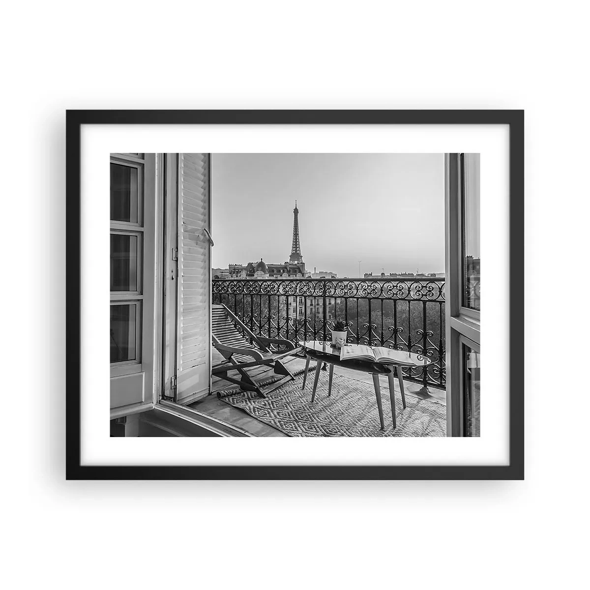 Affisch i svart ram - En eftermiddag i Paris - 50x40 cm