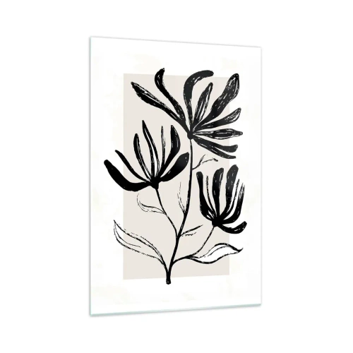 Glastavla - Bild på glas - Skiss för ett herbarium - 70x100 cm