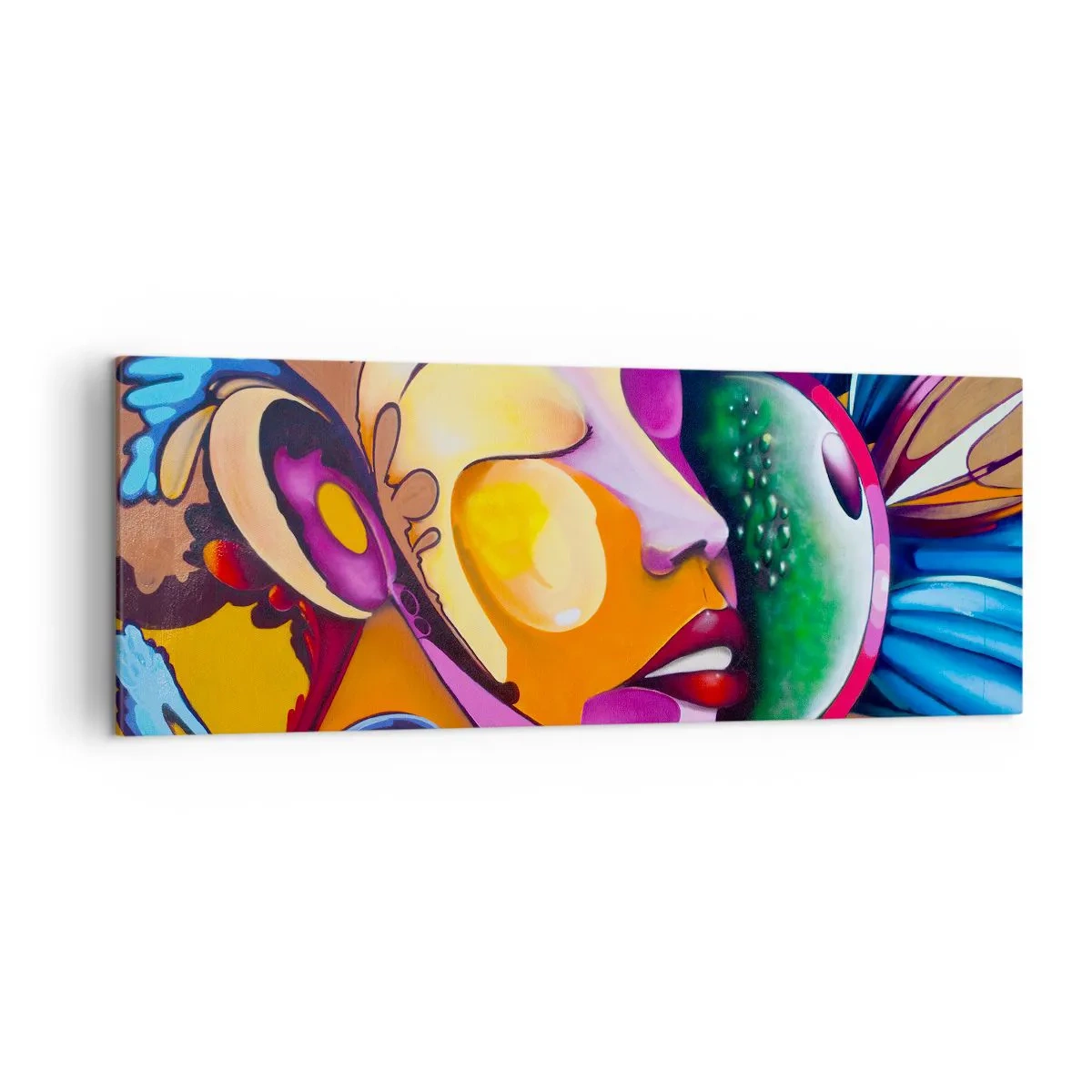 Canvastavla - Bild på duk - Känna på med färg - 140x50 cm