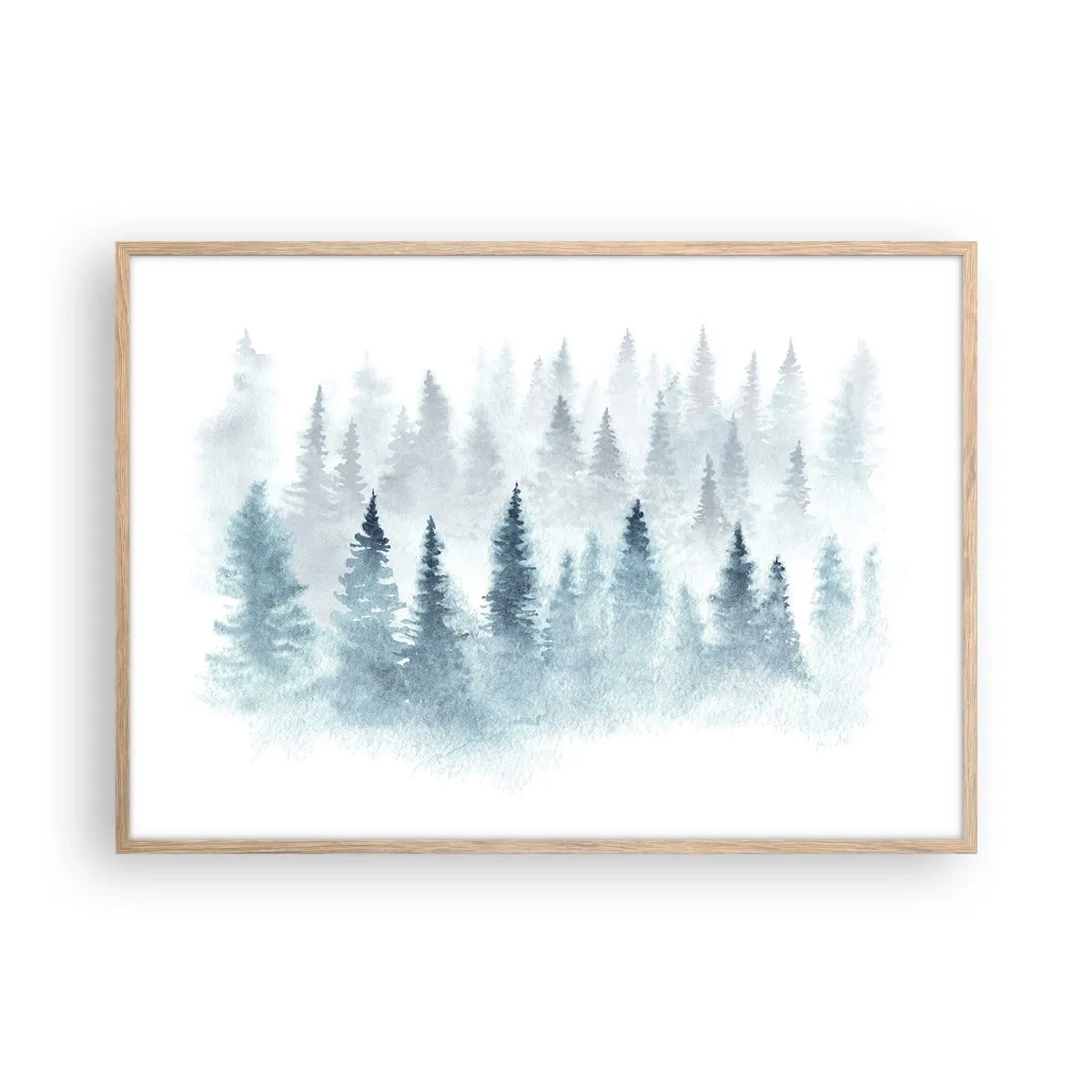 Affisch i ram av ljusek - Insvepta i dimma - 100x70 cm