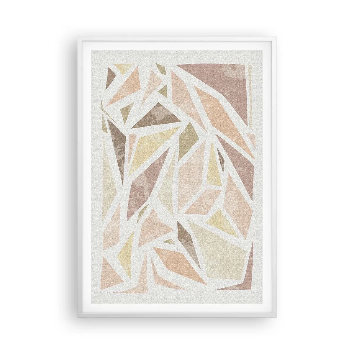 Affisch i vit ram - Komposition av färgat glas - 70x100 cm