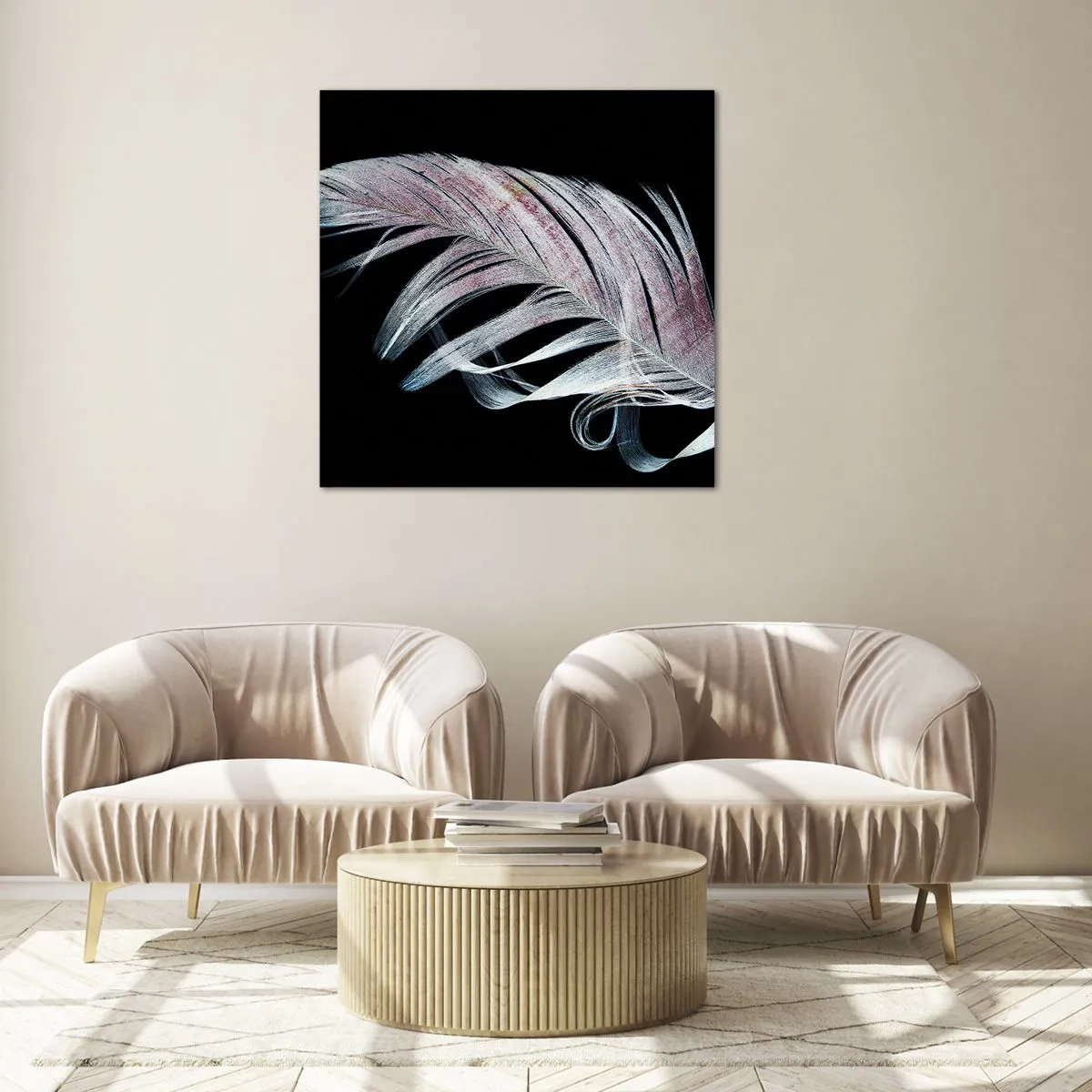 Glastavla - Bild på glas - Tänk på smekning - 40x40 cm