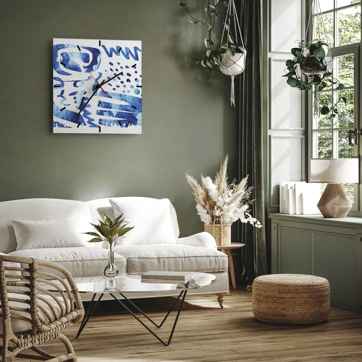 Väggklocka - Klocka på glas - Tillbaka till rötterna - 30x30 cm