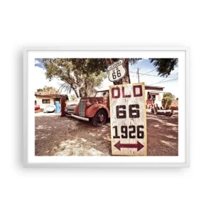 Affisch i vit ram - Amerikanska provinsens legend - 70x50 cm