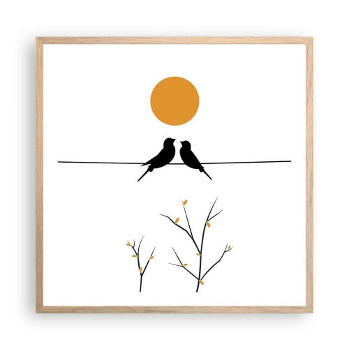 Affisch i ram av ljusek - Näktergalens kväll - 60x60 cm