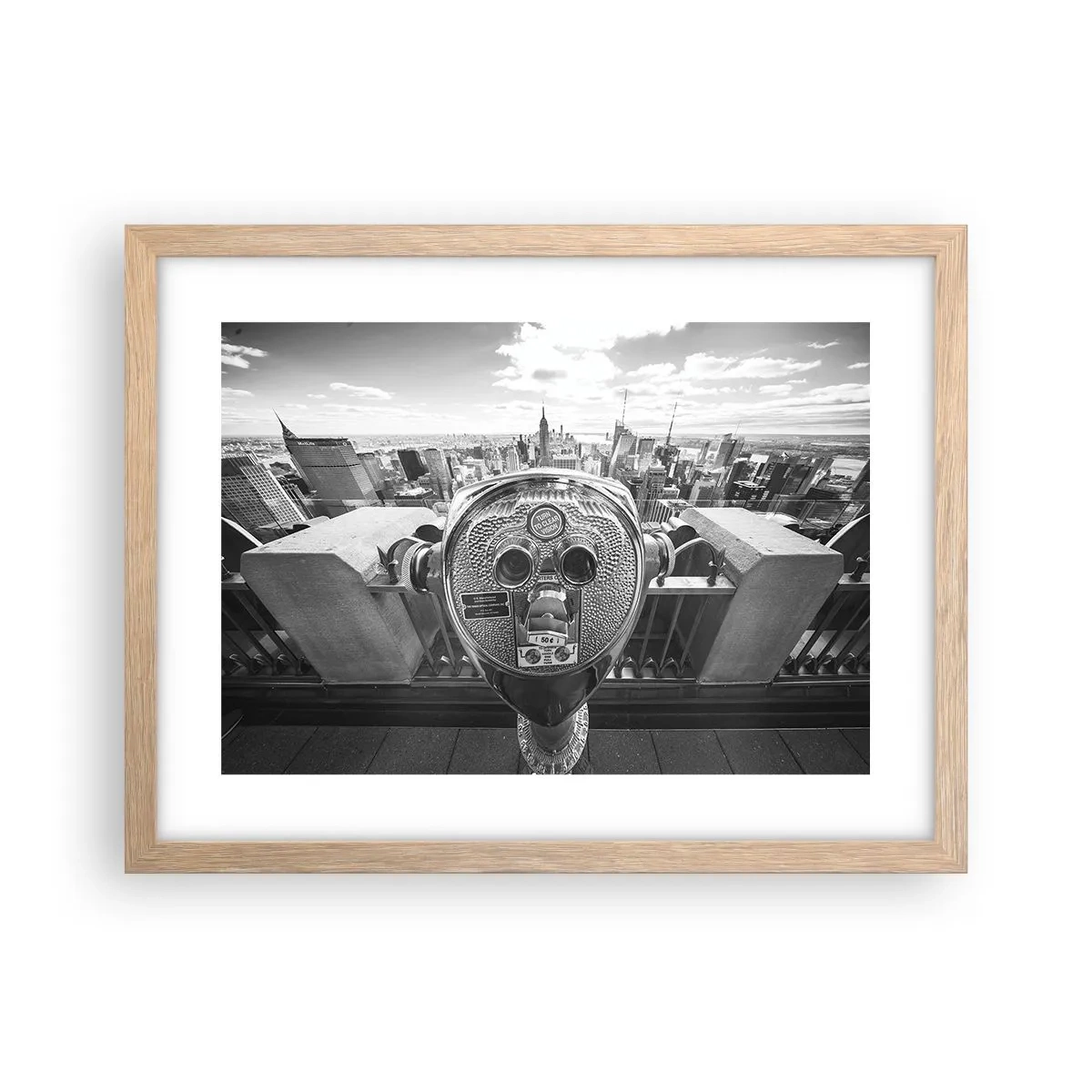 Affisch i ram av ljusek - Stad över städerna - 40x30 cm