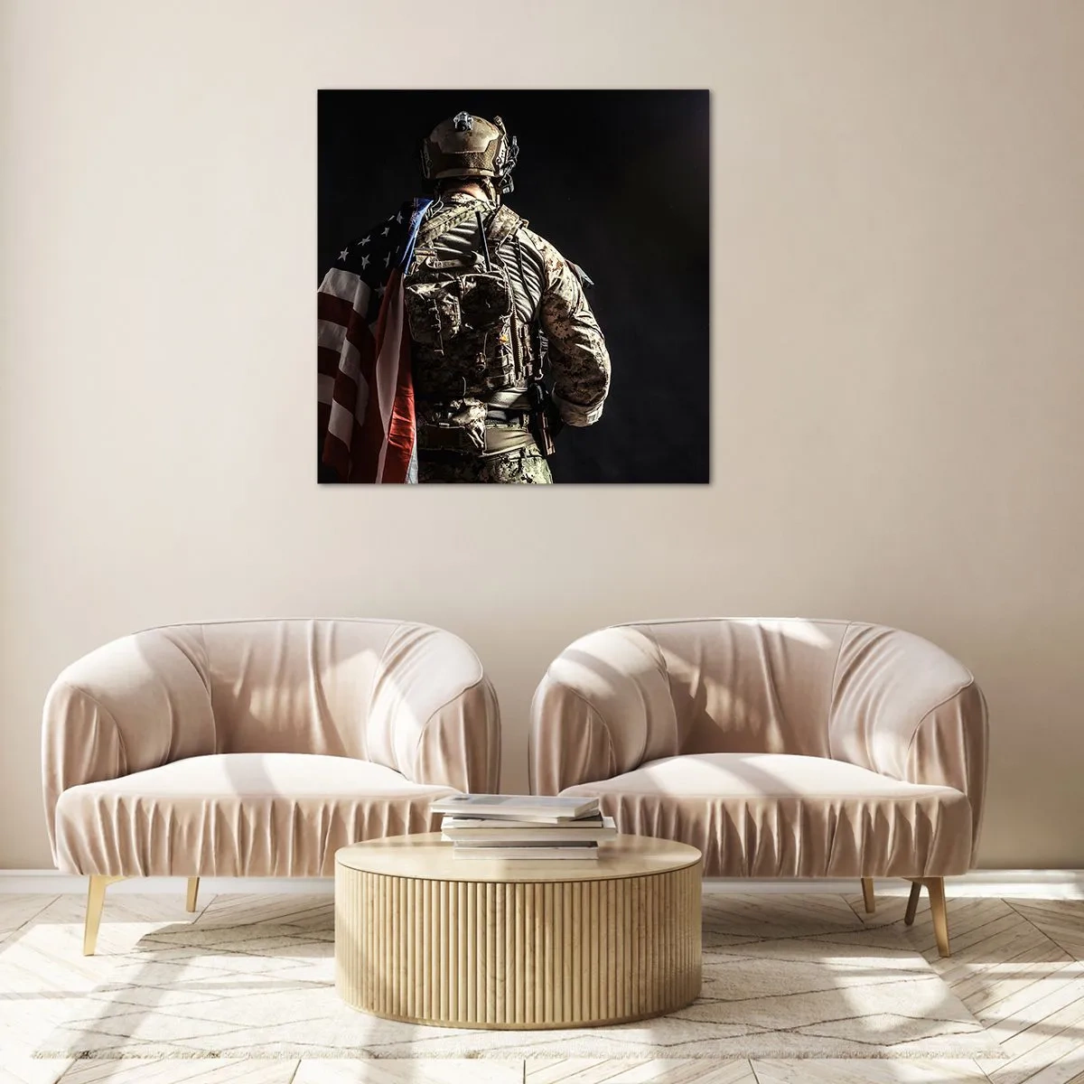 Glastavla - Bild på glas - Just därför - 70x70 cm