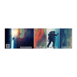 Provbit av fototapet Premium Sand - Stå emot universumet - Abstraktion, Astronaut, Kosmos - 100x30 cm