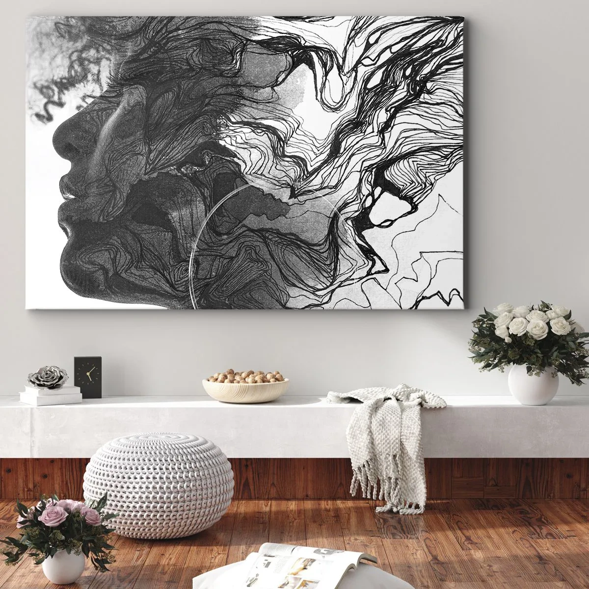 Canvastavla - Bild på duk - Tilltrasslad i drömmarna - 70x50 cm