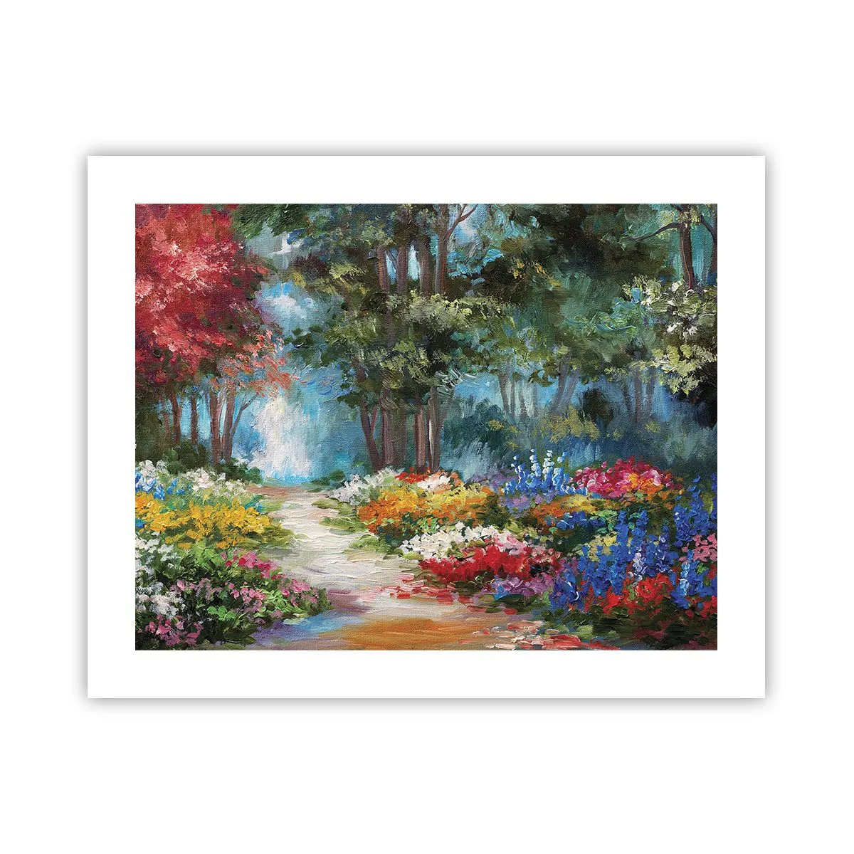 Affisch - Skogsträdgård, blomskog - 50x40 cm