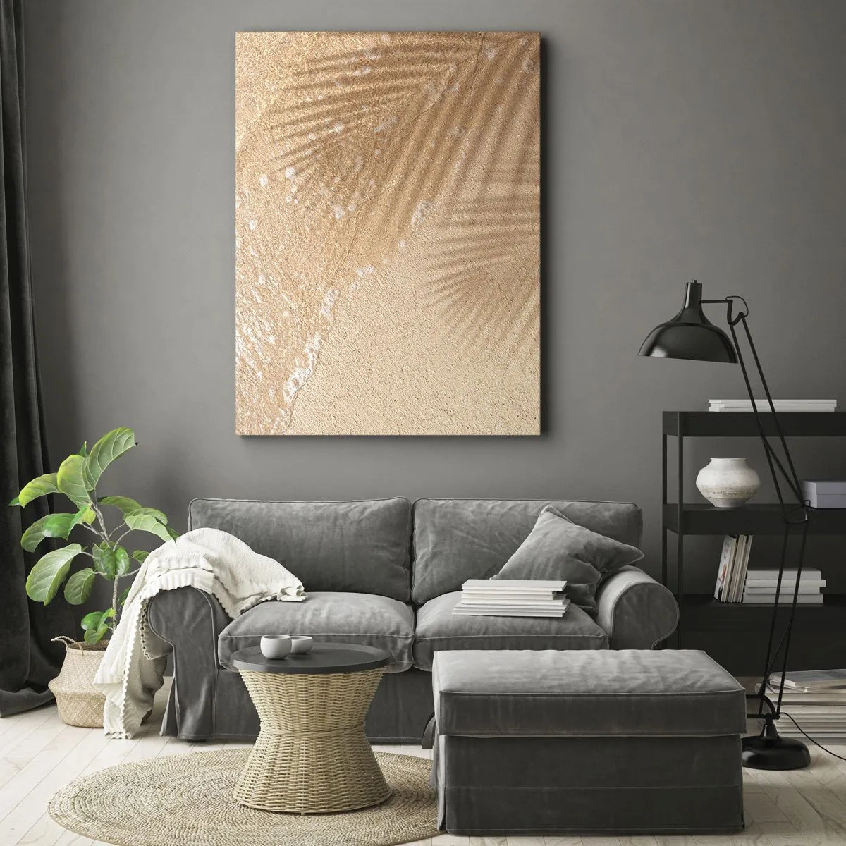 Canvastavla - Bild på duk - Heta sommarens skugga - 65x120 cm