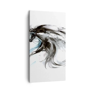 Canvastavla - Bild på duk - Svarta prinsens galopp - 45x80 cm