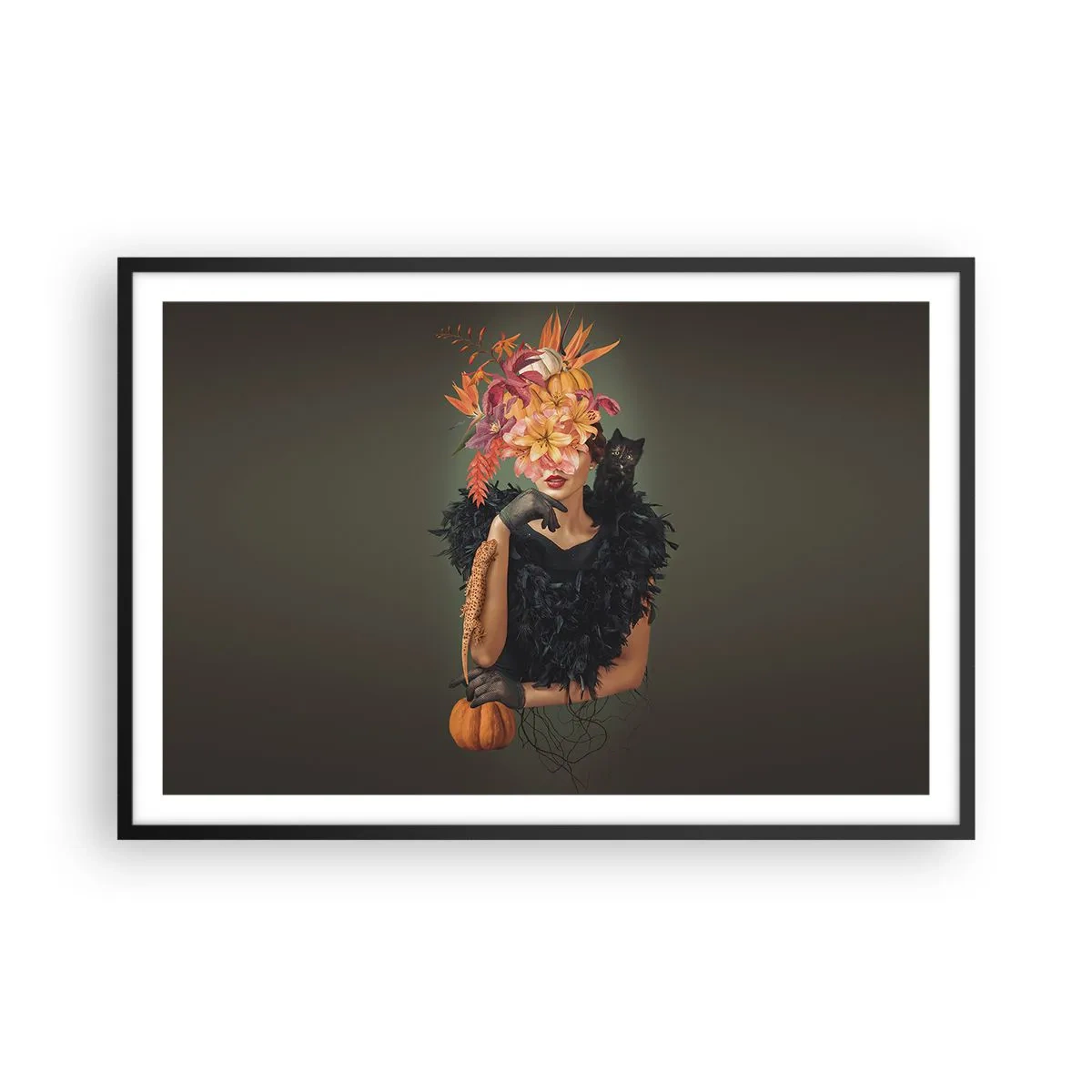 Affisch i svart ram - Häxans troll - 91x61 cm