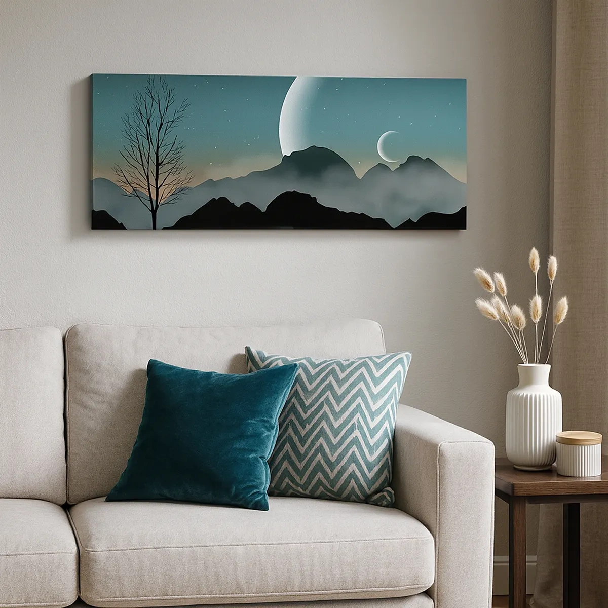 Canvastavla - Bild på duk - Stjärniga nattens karneval - 30x30 cm