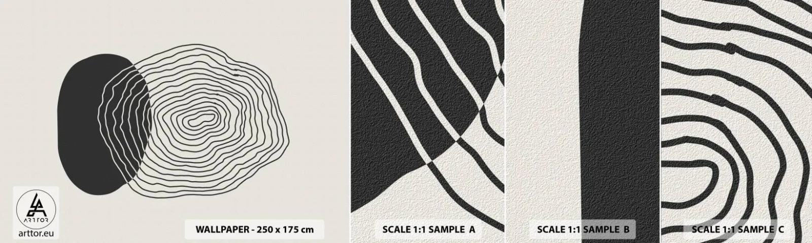 Provbit av självhäftande fototapet Deluxe Sticker - Varaktighet och vibration - Abstraktion, Bit, Grafik - 100x30 cm