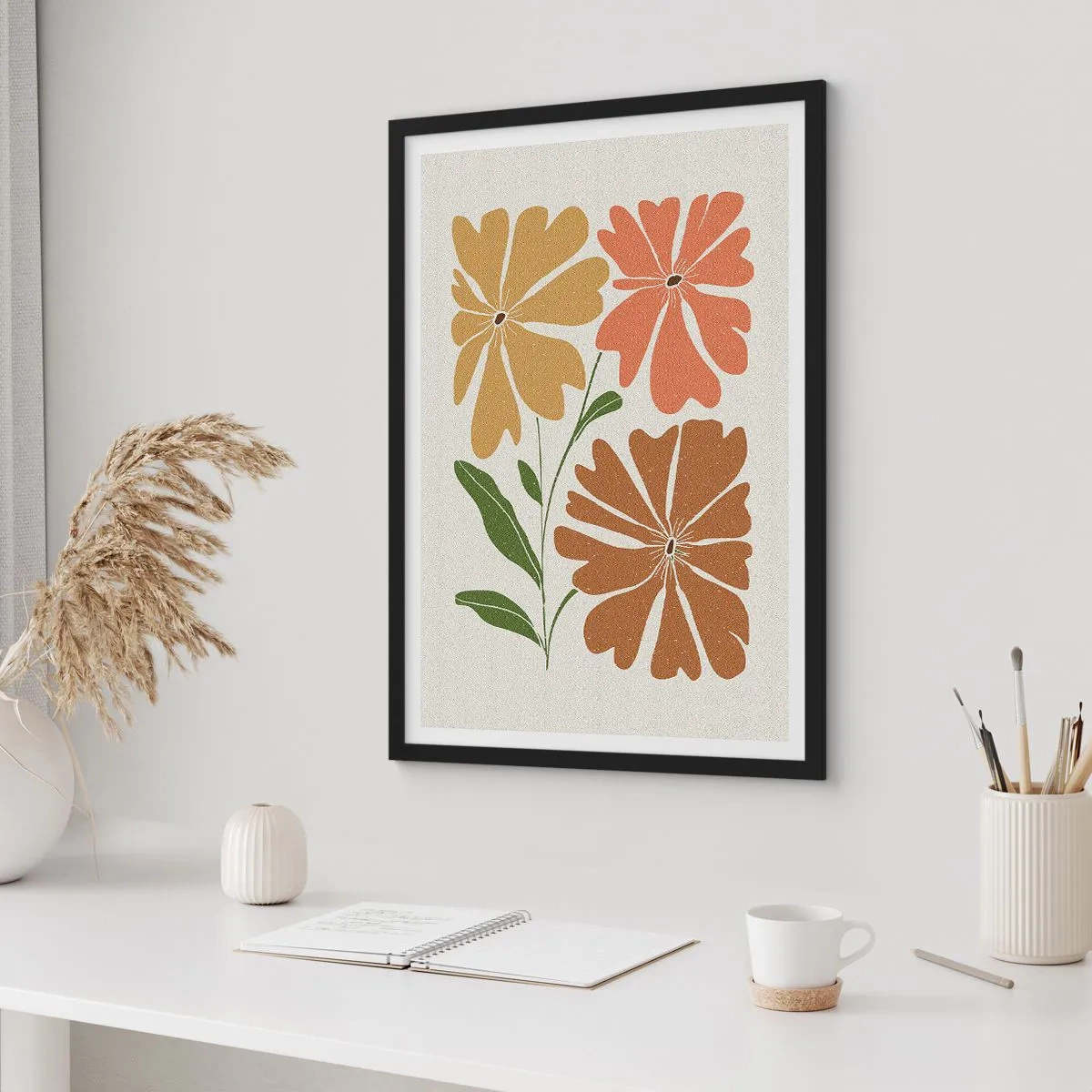 Affisch i svart ram - Natur och geometri - 50x70 cm