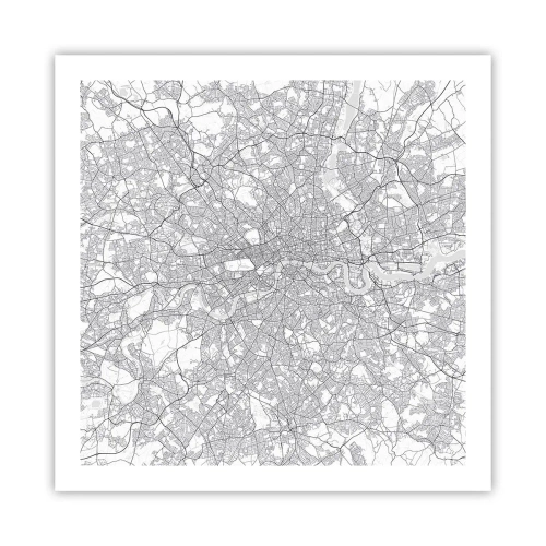 Affisch - Karta över London-labyrinten - 60x60 cm
