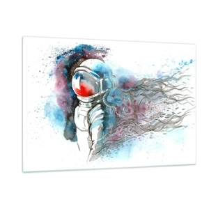 Glastavla - Bild på glas - Ensam med rymden - 120x80 cm