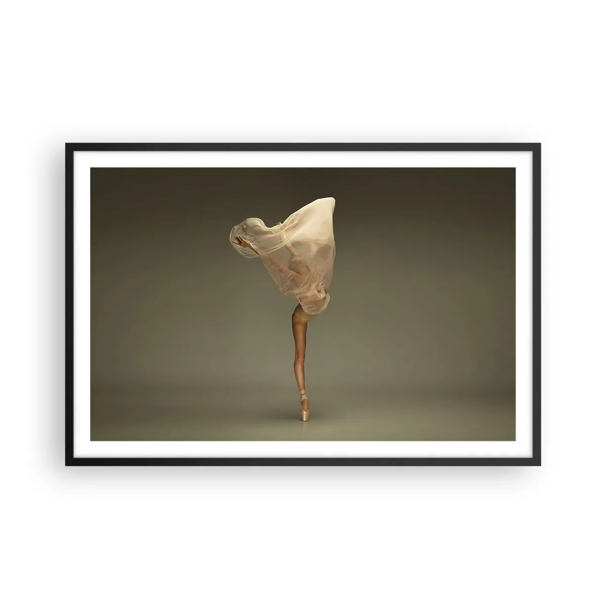 Affisch i svart ram - Den lyfter snart - 91x61 cm