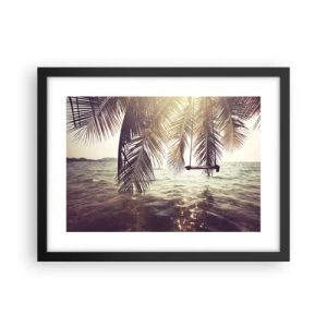 Affisch i svart ram - Gunga i molnen hur mycket du vill - 40x30 cm