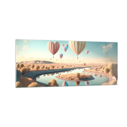 Glastavla - Bild på glas - Kärleken låter dig sväva - 100x40 cm