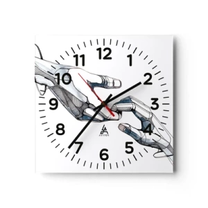 Väggklocka - Klocka på glas - God gest - 40x40 cm