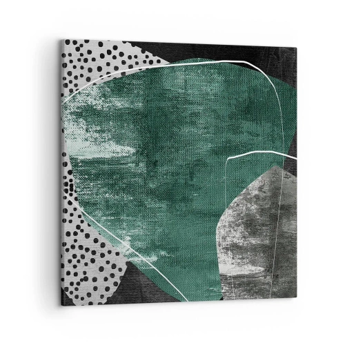 Canvastavla - Bild på duk - Färgstark abstraktion med en guldflinga - 50x50 cm