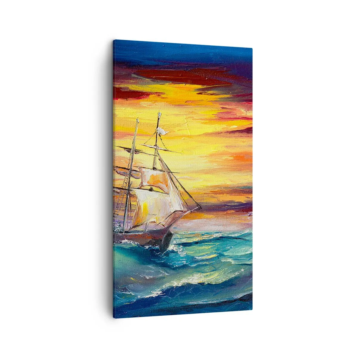 Canvastavla - Bild på duk - Modigt mot vågorna - 45x80 cm