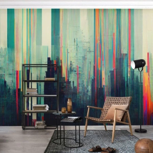 Fototapet Premium Sand - Futuristisk stad - Abstraktion, Teknologi, Stad - 250x175 cm