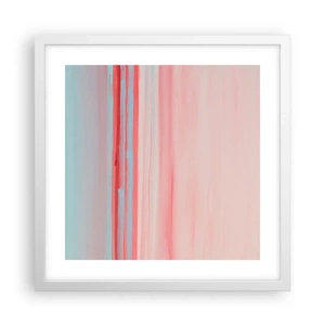 Affisch i vit ram - Abstraktion i gryningen - 40x40 cm