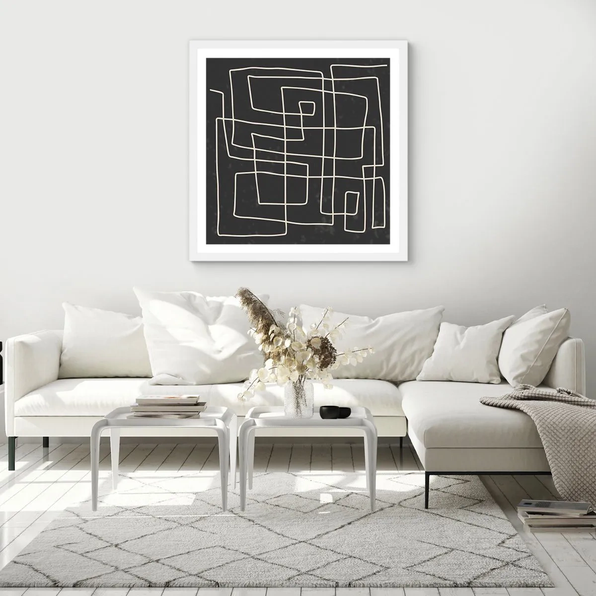 Affisch i vit ram - Inte så enkelt - 60x60 cm