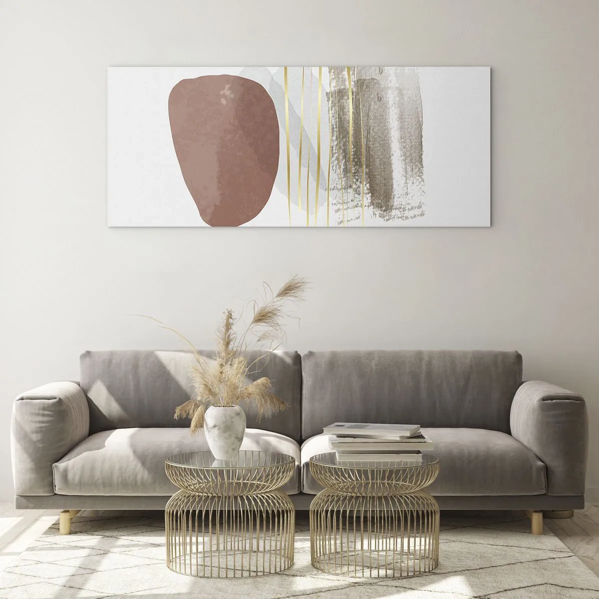 Glastavla - Bild på glas - Abstrakt pelargång - 120x50 cm