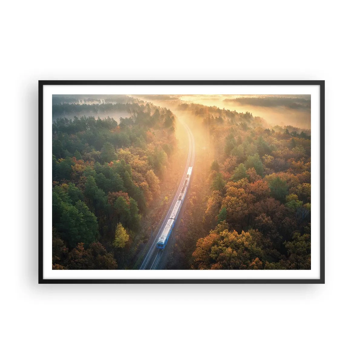 Affisch i svart ram - Höstresa - 100x70 cm
