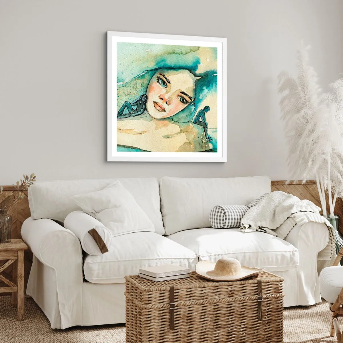Affisch i vit ram - Am I blue? - 60x60 cm