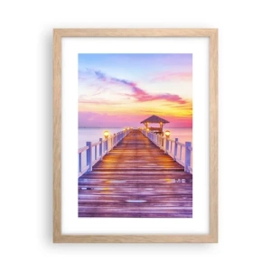 Affisch i ram av ljusek - Kvällens lila-guld tystnad - 30x40 cm