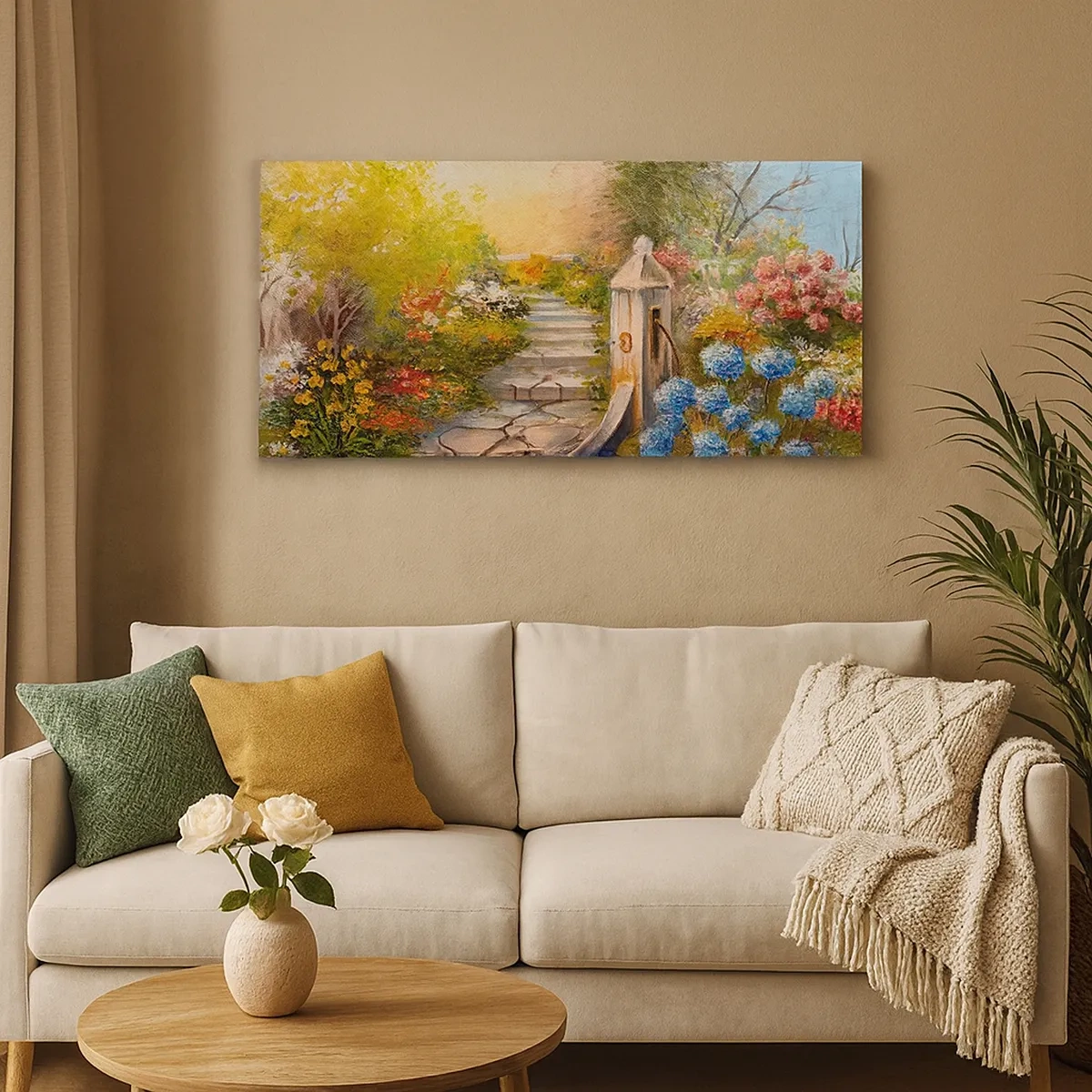 Canvastavla - Bild på duk - Fullt blommande - 30x30 cm