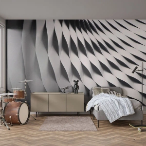 Fototapet Standard Eco - På vågornas yta - Modern, Abstraktion, stål - 350x256 cm