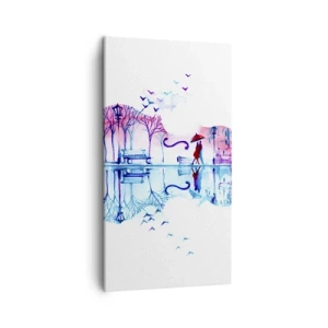 Canvastavla - Bild på duk - Regnmusik - 45x80 cm