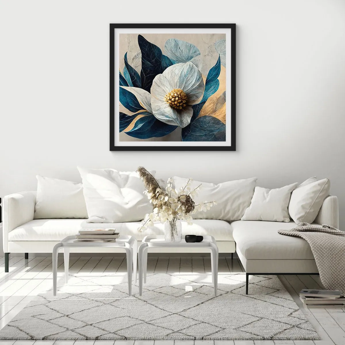 Affisch i svart ram - Har ett hjärta av guld - 40x40 cm